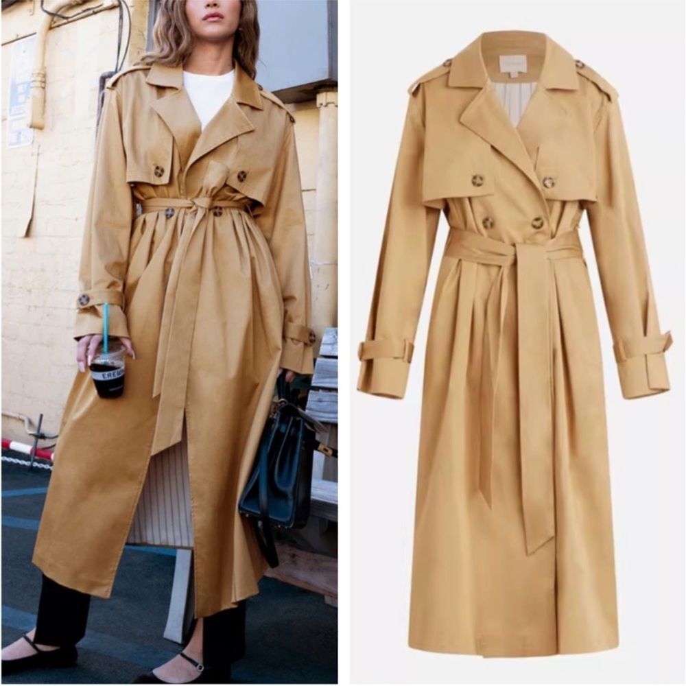 Favorite Daughter Tan Belted Trench Coat